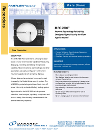 Thumbnail of document Data Sheet - MRC 7800 Circular Chart Recorder